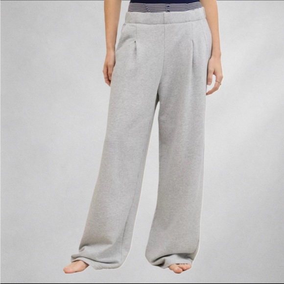 aerie Pants - Aerie Women’s Pants L Wide Leg Sweatpants  Gray Soft Knit Stretch Waist